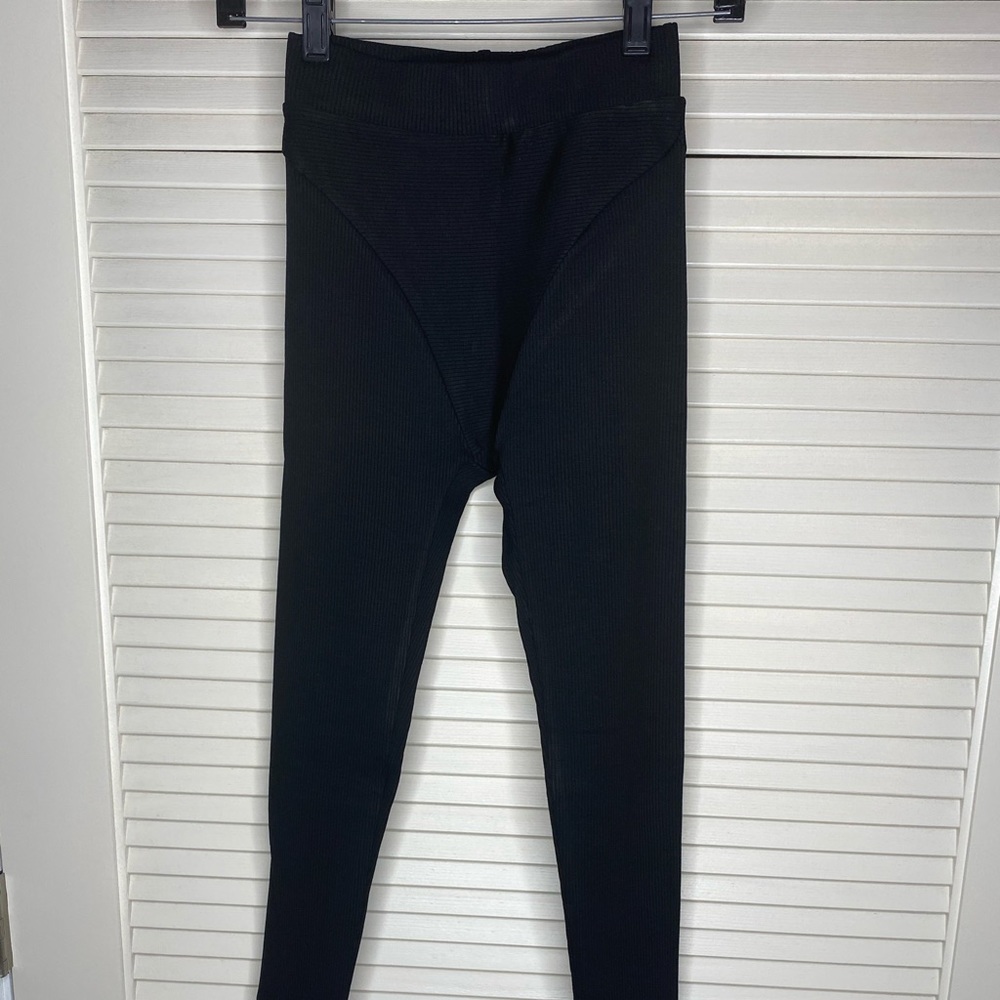 Naked Wardrobe Black Ribbed Leggings
